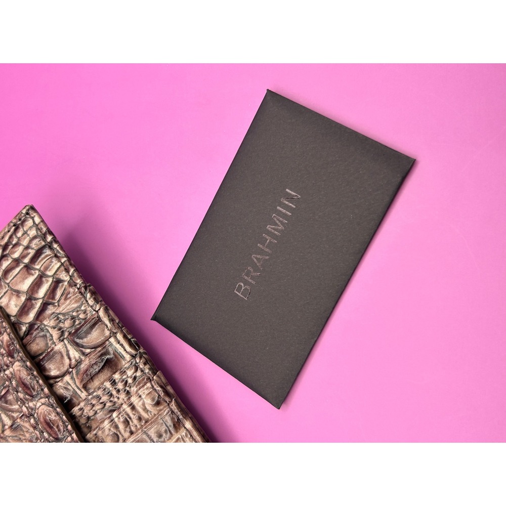 BRAHMIN Melbourne Collection Credit Card Wallet Smokey Taupe - Picture 10 of 11